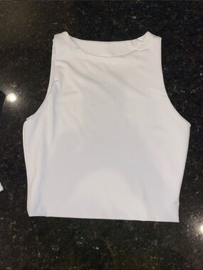 White tank crop top